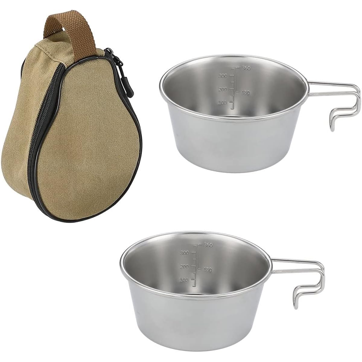 NANGGEAR (Nanko Camp Gear) Sierra Cup Deep 18-8 Stainless Steel #450 Sten Sierra Canvas Storage Case Included