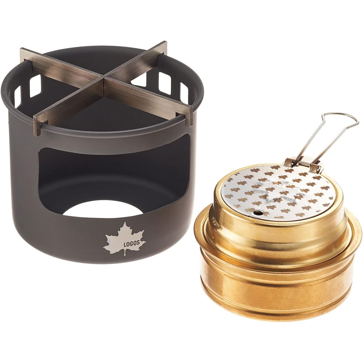 LOGOS Alcohol Burner & Solo Kamado Set 83010022 Black [Solo Kamado] (Approx.) Diameter 10 x Height 8cm