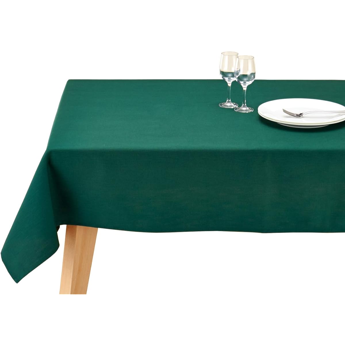 Blooming Nakanishi Table Cloth Delicious Color (Laurie (Dark Green) / 130 x 200cm) For 4 People, Water Repellent, Rectangular, Plain, Machine Washable (Water Repellent Finished/Made in Japan) 400200-0001-63