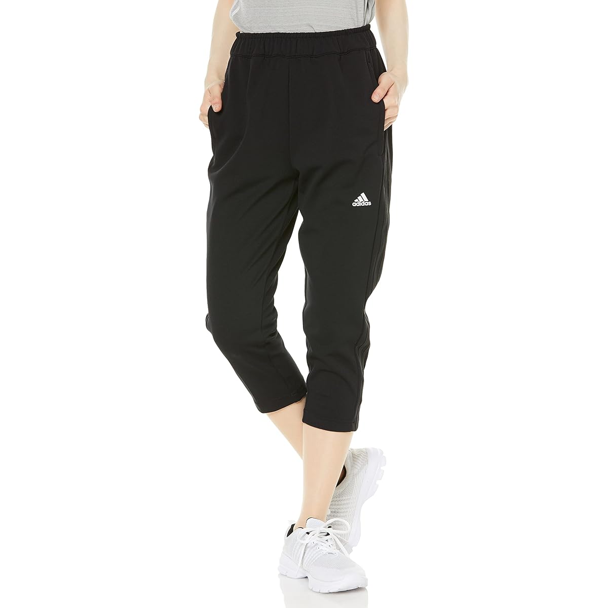 Adidas TG563 Women's Sweat Pants 3 Stripes Loose Fit Tapered 3/4 Length Pants