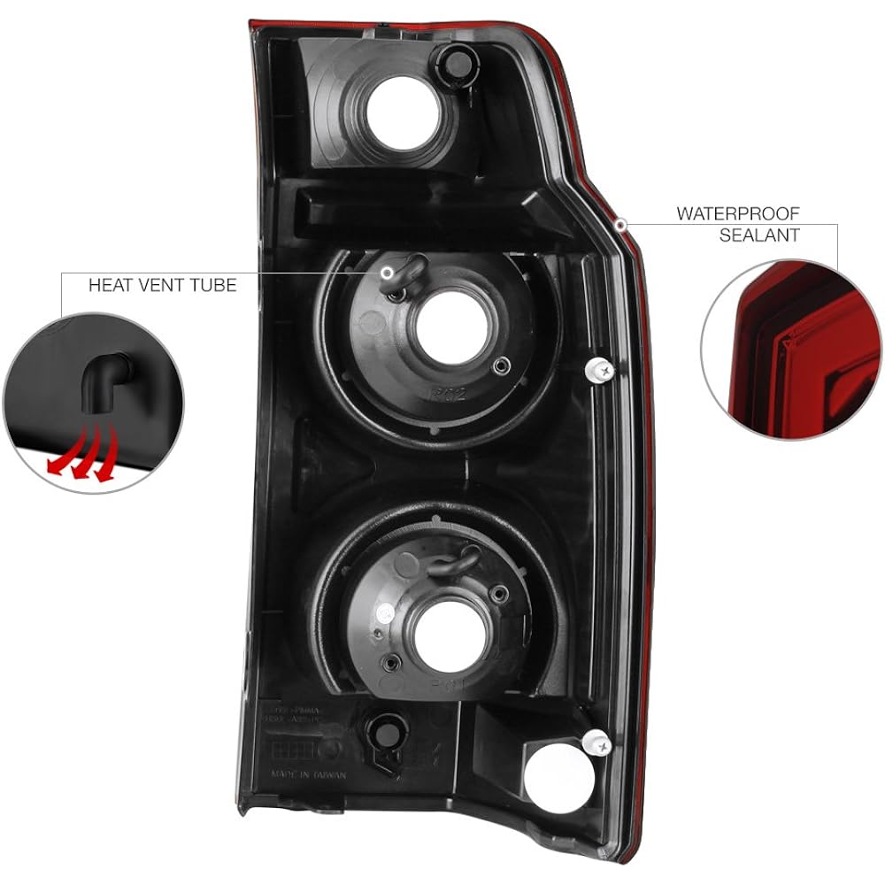 VIPMOTOZ Smoke Red Lens OE Style Tail Tail Light Lamp Azembris 2006-2010 Jeep Commander, driver's seat & passenger seat side