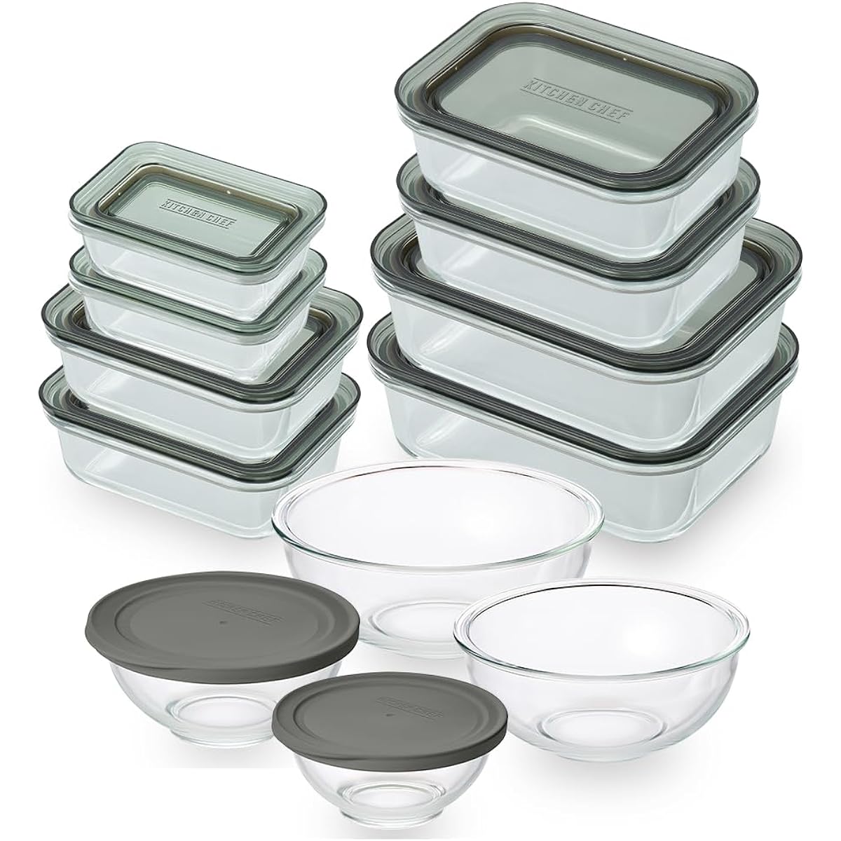[Neat storage] Iris Ohyama Heat-resistant glass containers, 12-piece set, clear black, can be stacked, prevents juices from leaking, can be heated up to 350℃, can be served directly to the table, microwave oven safe, stylish, time-saving TGS-12S