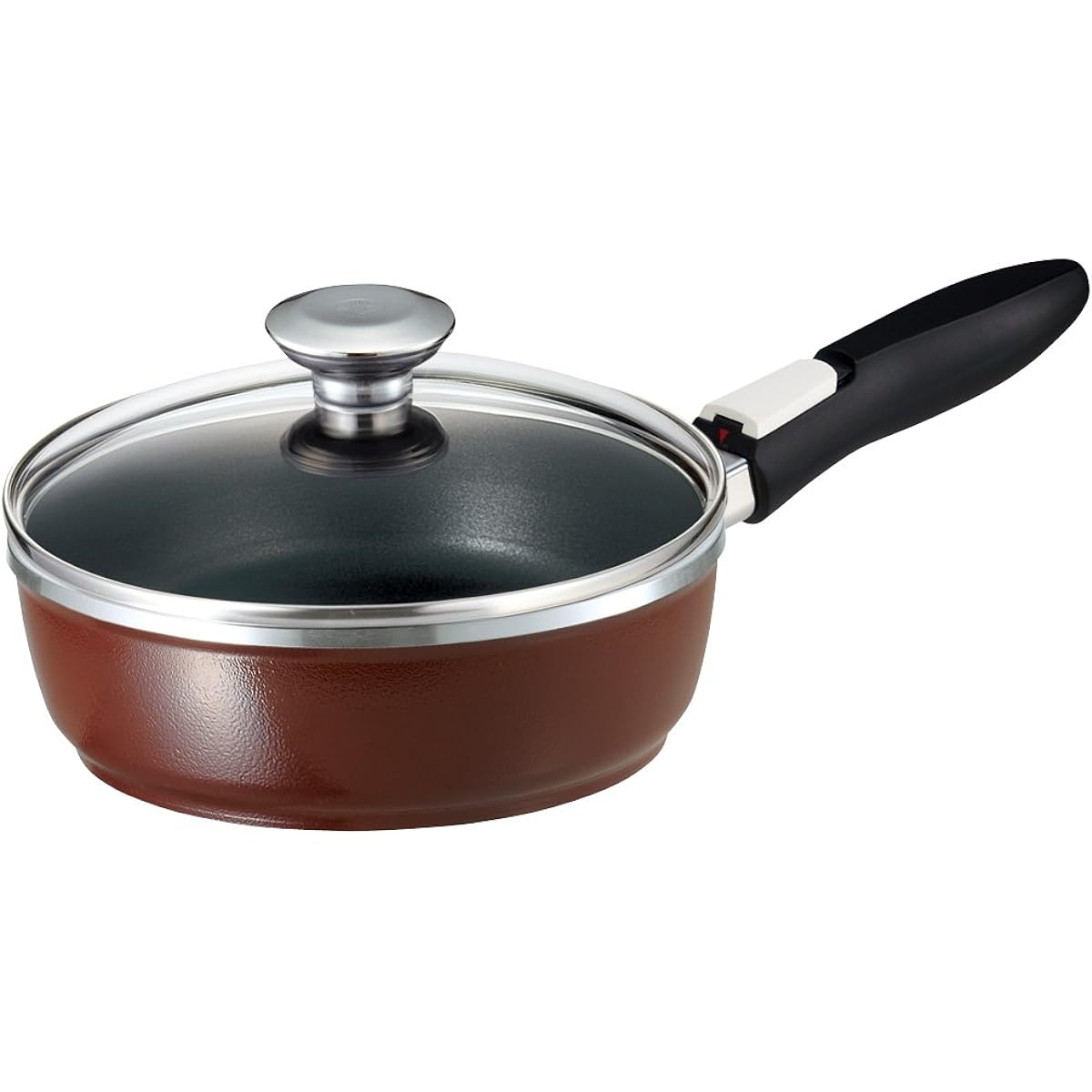Asahi Light Metal, Made in Japan, Frying Pan, All Pan Zero Clear, 22cm [Recipe Included] IH Compatible, Gas Compatible, Handles can be removed and stacked for storage, Chocolate