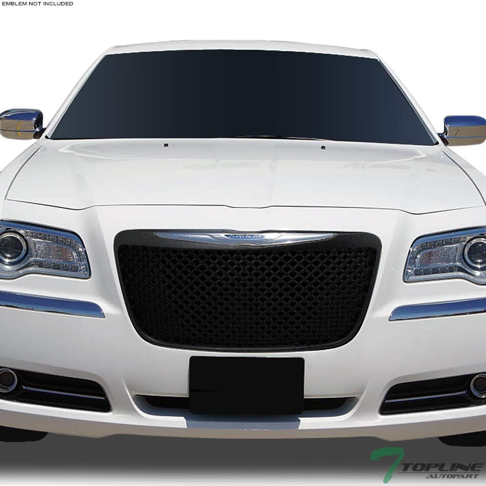 TLAPS 742249641645 Chrysler 300 / 300C 2011-2014 Gloss Black Mesh Front Bumper Grill