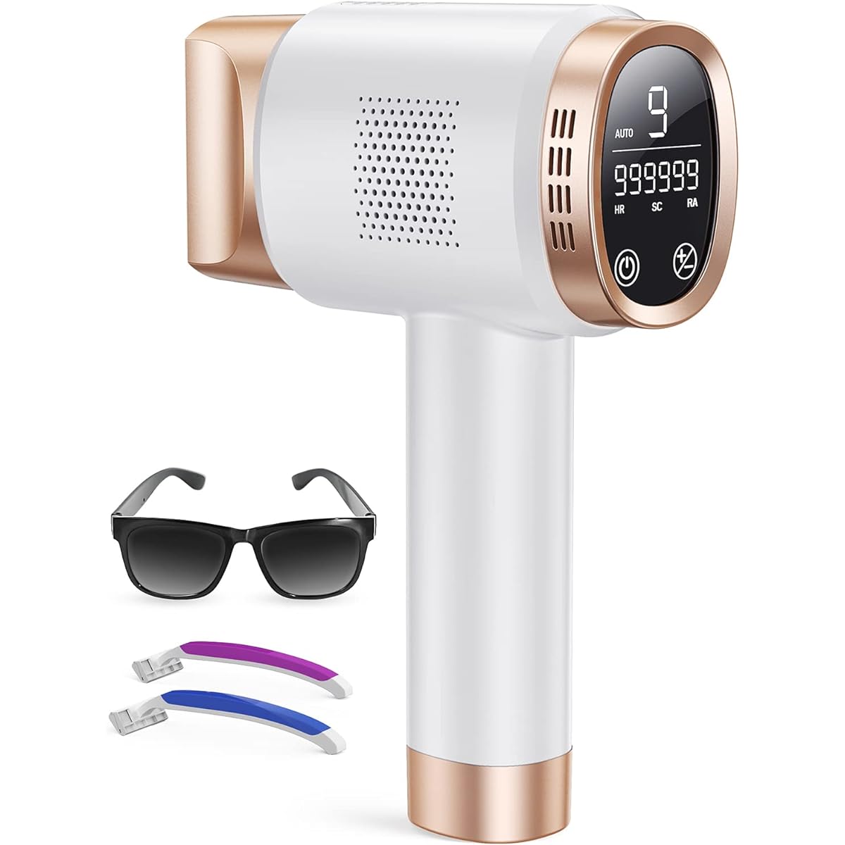 Epilator, Men's, Women's, Vio Compatible, 2024 Latest Salon Grade IPL Epilator, Painless Hair Removal, Home Epilator, Large Screen Touch Panel, 19.3J, 990,000 Rounds Adjustable, 9 Levels Adjustable,