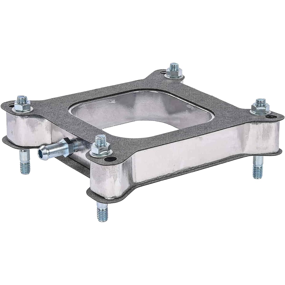 JEGS Carburetor Spacer | 4150 Square Bore Flange | Open Hall Design | 1 inch Height | 2 gaskets and mounting brackets included