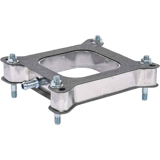 JEGS Carburetor Spacer | 4150 Square Bore Flange | Open Hall Design | 1 inch Height | 2 gaskets and mounting brackets included