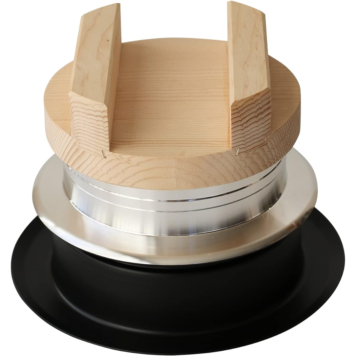 Everyday Tools, Everyday Tools, Wooden Lid Rice Pot, 2 Cups, Made in Japan, Gas Fire Compatible, Pot Cooking, Baked Paint, Hagama, Silver Rice Cooker, Made of Aluminum