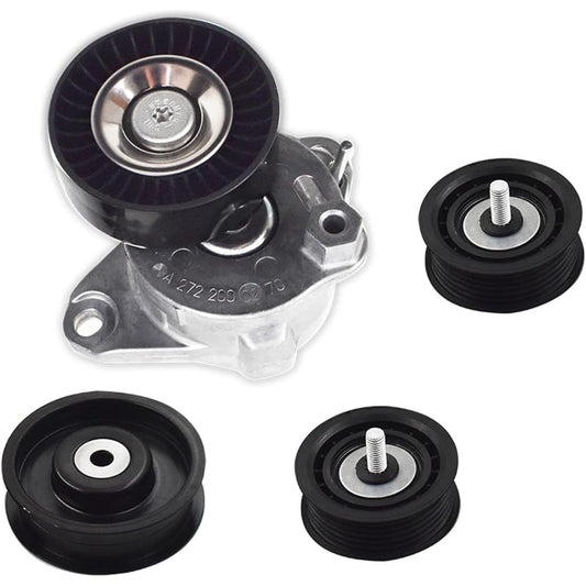 Labwork Belt Tensioner with Pulley 4 Idler Pulleys for Mercedes C300 C350 E350 ML350 272200070