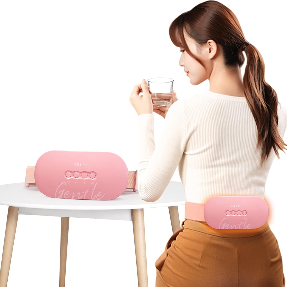 Susanny Waist Heating Belt, Waist Supporter, Thermal Belt, Lightweight, Hot Belt, Abdomen, Convenient, Portable, Electric Heated, Cold Protection, Electric Health Goods, Birthday Present, Respect for the Aged Day, Healing Goods, Japanese Instruction Manu