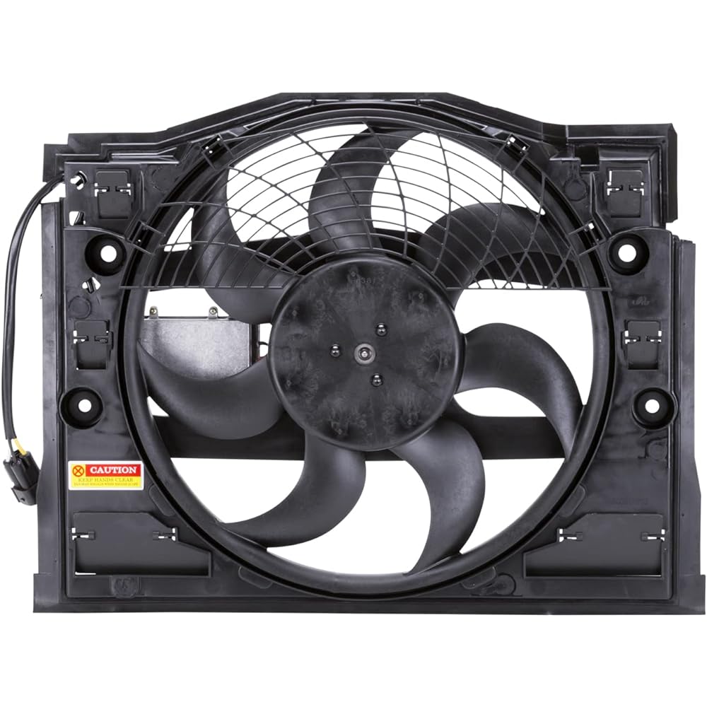 TYC 611190 BMW 3 Series Replacement Condenser Cooling Fan Assembly (E46 Model Clutch Radiator Fan) Black