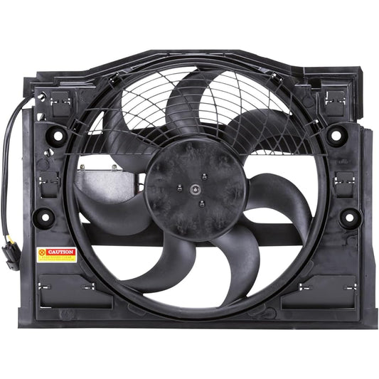 TYC 611190 BMW 3 Series Replacement Condenser Cooling Fan Assembly (E46 Model Clutch Radiator Fan) Black