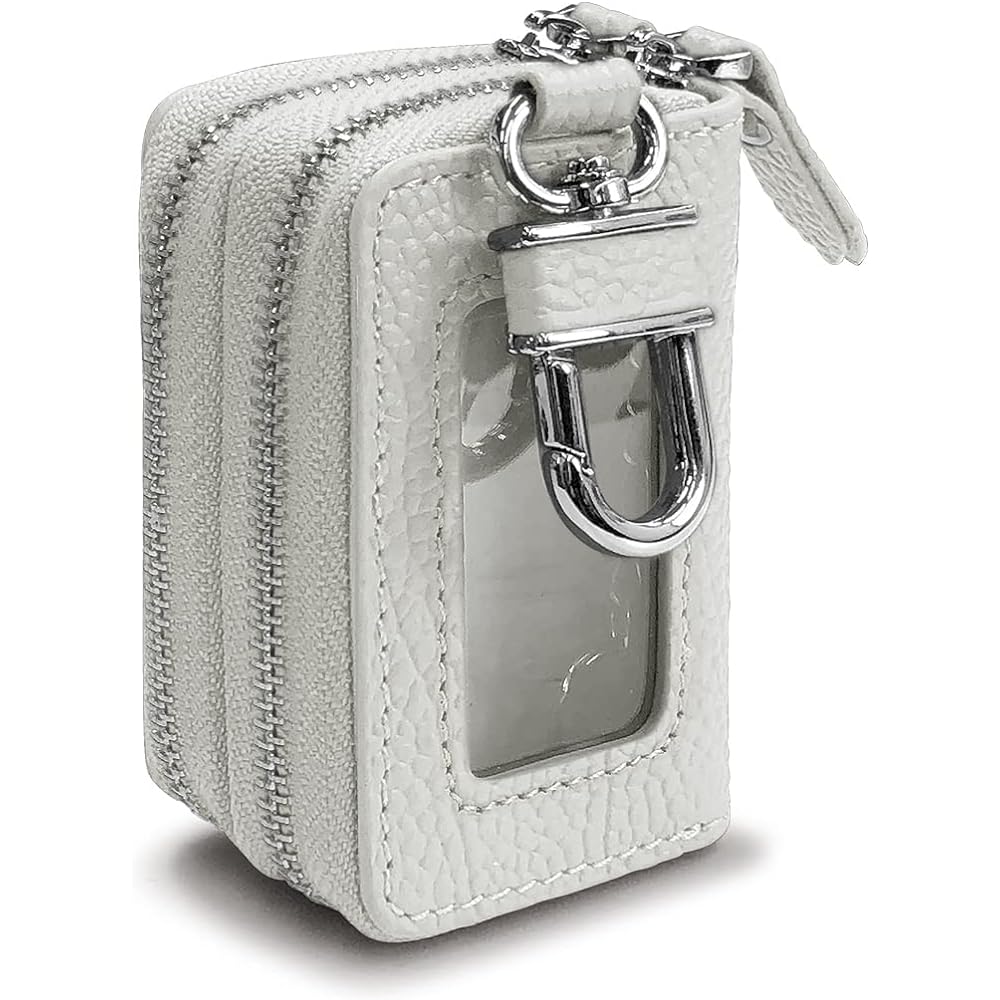 [AWESOME] Smart key case Double zipper type with clear windows on both sides White ASK-2CMW003