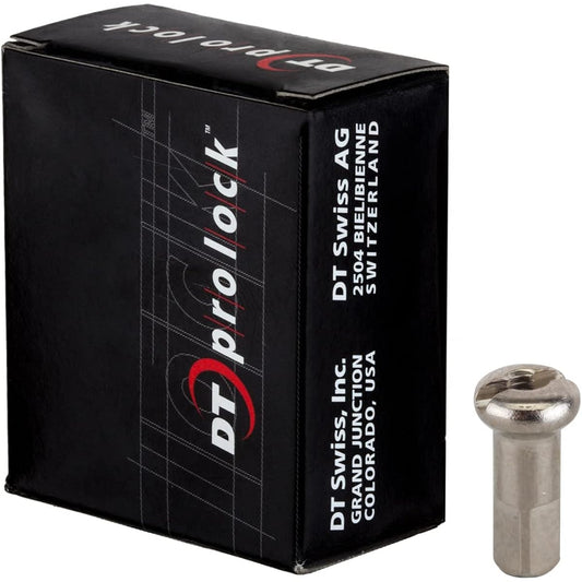 SPOKE NIPPLE DT BRASS 2.0x12mm PROLOCK SL BXof100 by DT Swiss