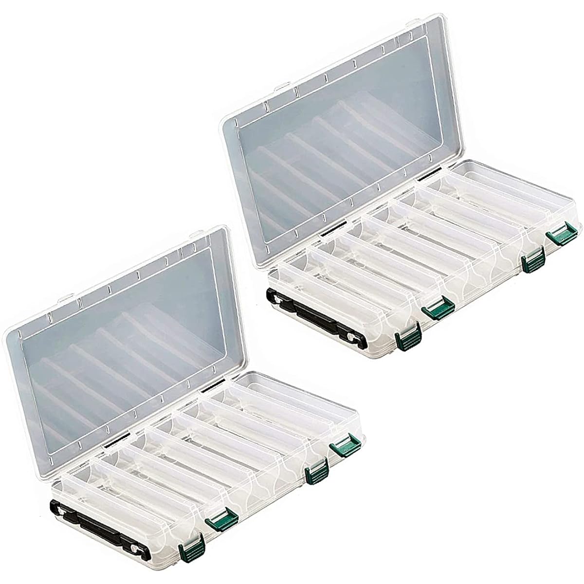 heizi Egi Case Storage of 10 Pieces Set of 2 Jig Case Eging Egi Storage Tackle Box Octopus Egi Jig Head (Clear Large)