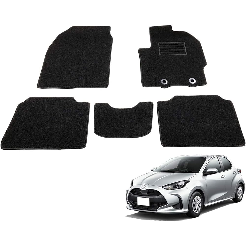 Fenice Car Mat Floor Mat Domestic Production (Toyota Yaris KSP210 MXPA10) <For Gasoline Vehicles / 2WD / AT> Black Anti-Slip Shape Resistant to Slip Car Mat (Car Parts Specialty Store)