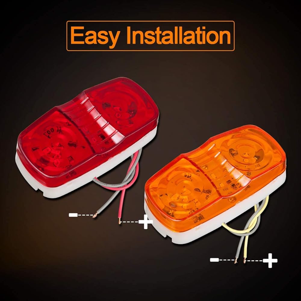 LIMICAR Trailer Marker LED Light Double Bulls Ai LED Trailer and Side Marker Light Red 7 + Amber 12LED Light Trailer Side Marker LED Light Truck