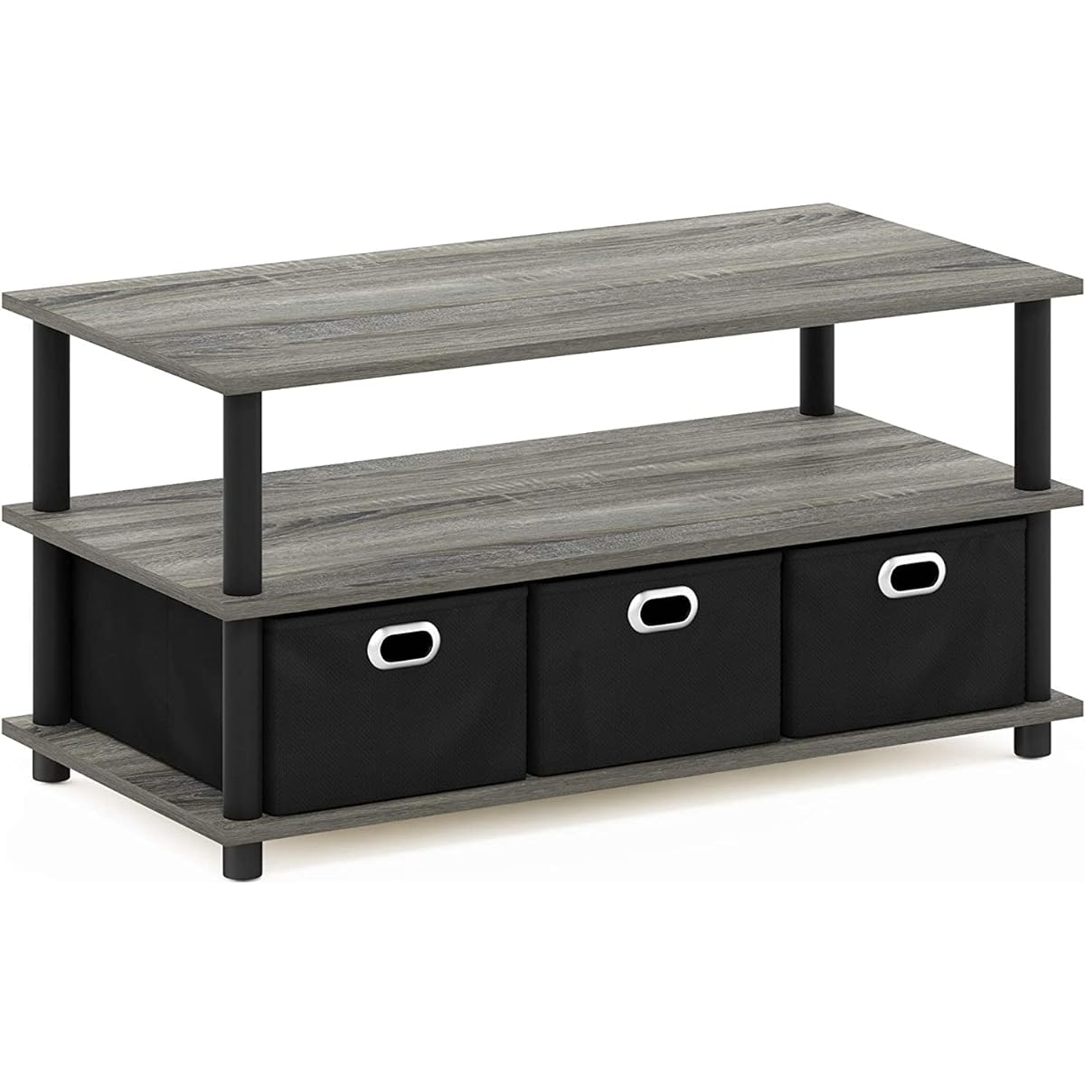 Furinno Living Table Turn-N-Tube French Oak Gray/Black/Black [Regular Japanese Import Product]