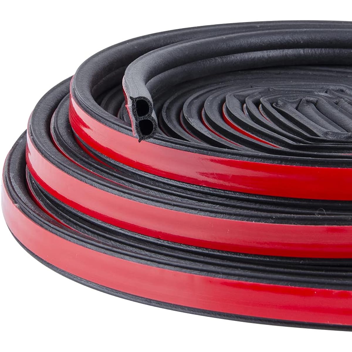 Length 52.4 feet universal self -adhesive auto rubber wesser seal strip width 51/100 inch x thickness 1/5 inch car windows and door engine cover (length 26.2 feet 2 roll)