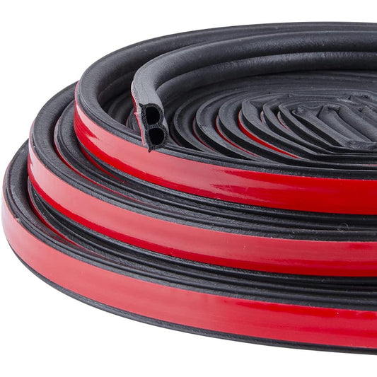 Length 52.4 feet universal self -adhesive auto rubber wesser seal strip width 51/100 inch x thickness 1/5 inch car windows and door engine cover (length 26.2 feet 2 roll)