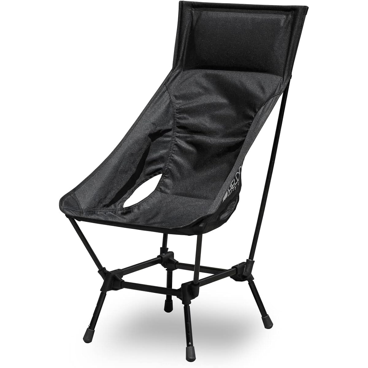 FIELDOOR Outdoor Chair, Compact, Portable, High Back, 4 Level Adjustable Height Type, Can Be Used as a Cross-legged Chair by Removing the Legs, Load Capacity 120kg, Lightweight, Compact, Folding, Ultra Light, Tactical, Camping, Chairing, BBQ