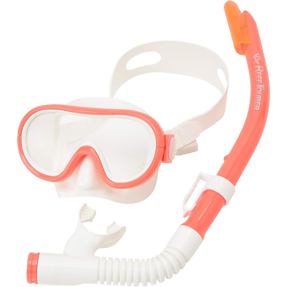 REEF TOURER Snorkeling Snorkel Mask for Children, 2-Piece Set, Made of Silicone, Ages 4-9 RC0205