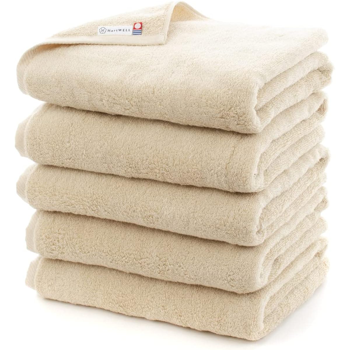 Hartwell Imabari Towel Mokomoko 365 Bath Towel Towel Plain Simple Color Towel Imabari Made in Japan Set of 5 Ivory