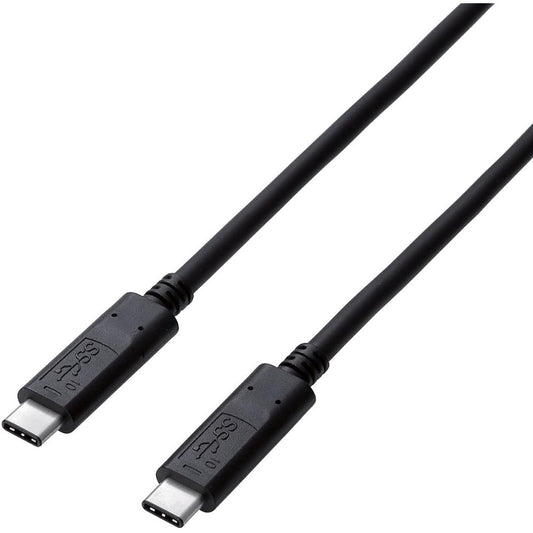 ELECOM USB Cable for Charging and Data Transfer TypeC & TypeC USB3.1 Compatible with iPhone 15 100W (20V/5A) Power Supply Up to 10Gbps Data Transfer 1m Black USB3-CC5P10NBK