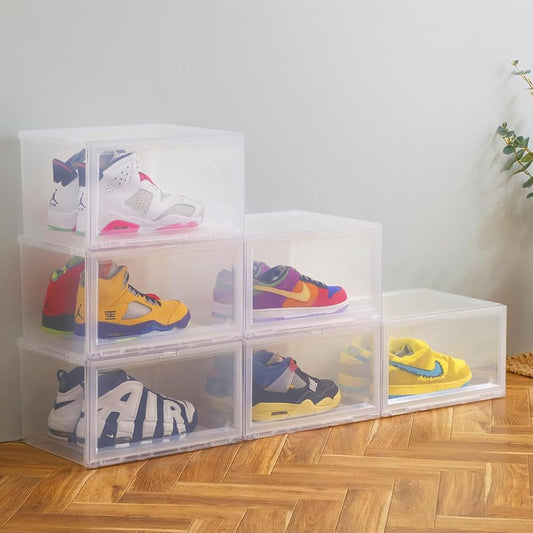 Iris Ohyama Display Box Set of 6 Clear Shoe Storage Box Toy Sneakers DB376 Width 37.6 x Depth approx. 29.1 x Height approx. 21.5 cm