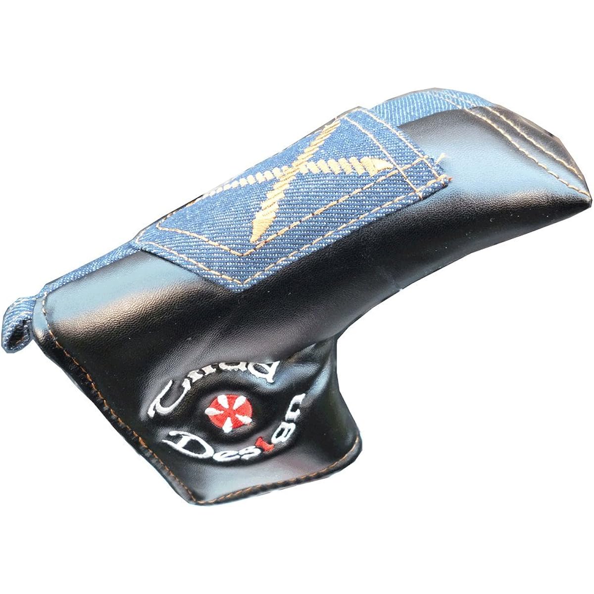 Denim golf putter cover for pin type magnetic type