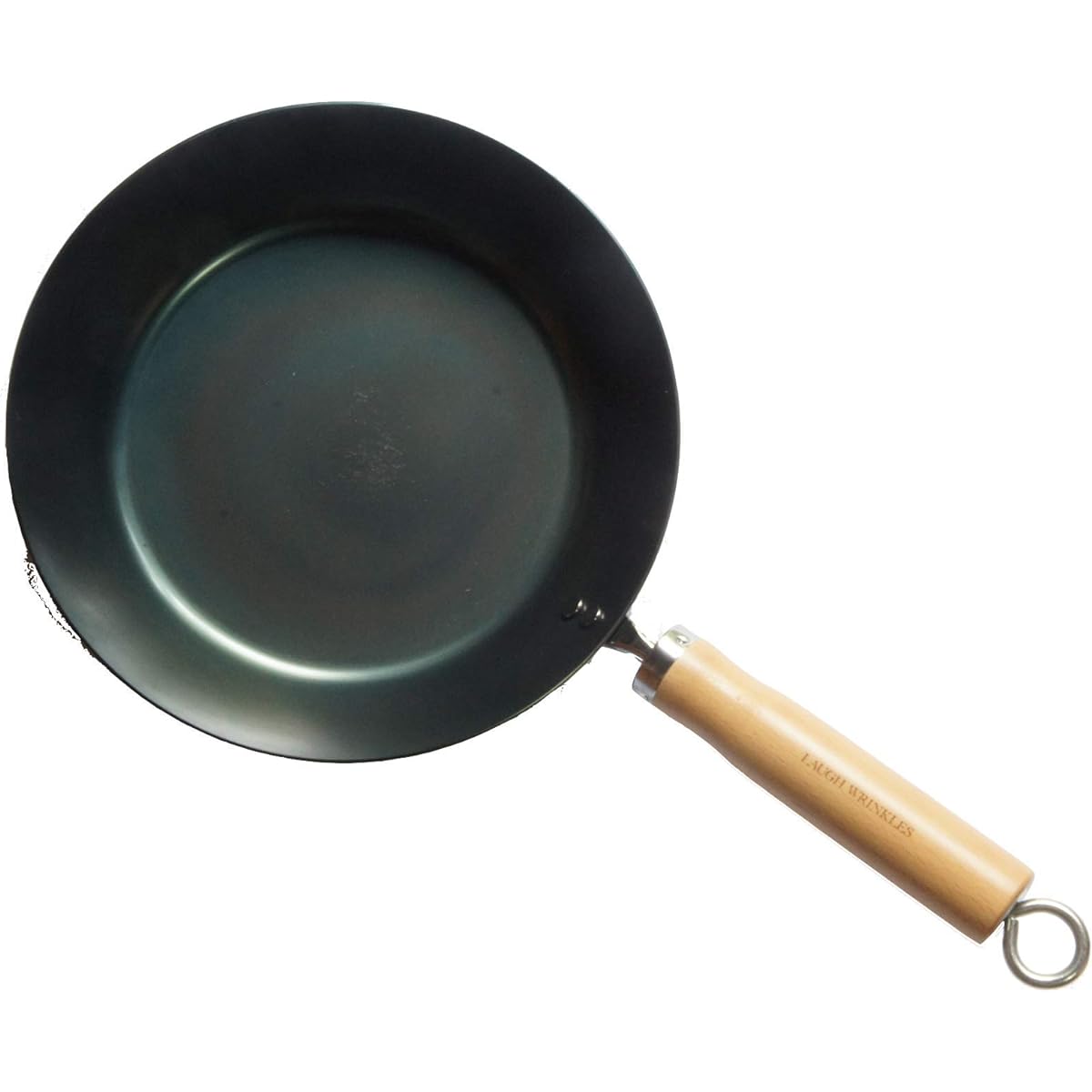 Iron frying pan that grows the more you use it, hook included, 26cm plain wood handle, made in Japan, lightweight, no seasoning required, outdoor, camping