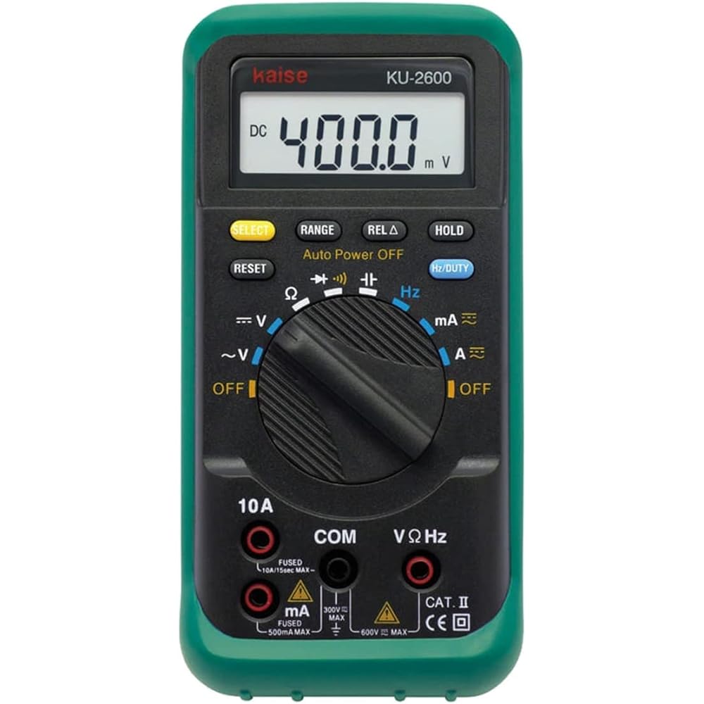 ELPA Digital Multi Tester (with Continuity Function/Auto Power Off Function) Continuity Buzzer/LCD Display/Compact Size (KU-2600)
