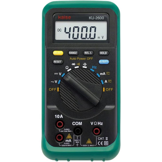 ELPA Digital Multi Tester (with Continuity Function/Auto Power Off Function) Continuity Buzzer/LCD Display/Compact Size (KU-2600)