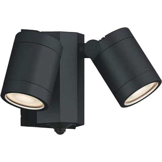Koizumi Lighting Outdoor Spotlight with Human Sensor (Equivalent to 60W incandescent bulb x 2 lights) Black AU43321L