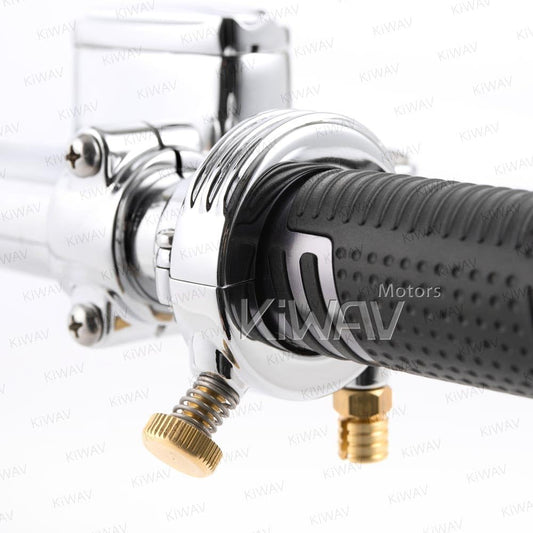 KIWAV Bin Tidal Throttle Clamp Housing Single Cable Silver 1 -inch handlebar