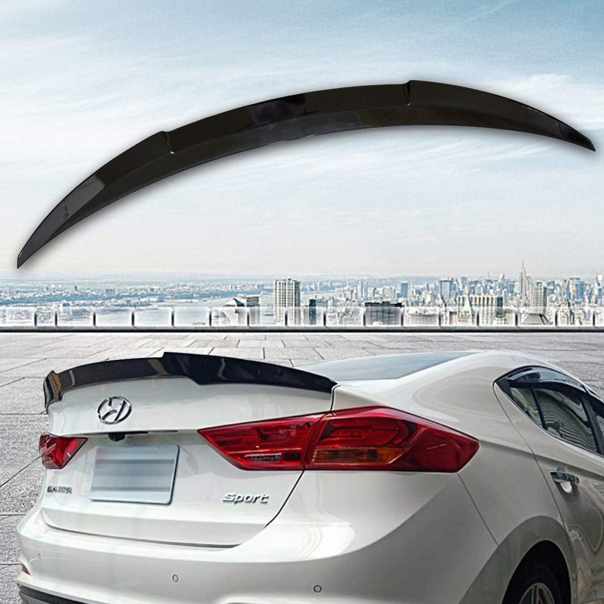 Optimal CO Gloss Black Rank Duck Bills Poiler Wing HYUNDAI ELANTRA 2015-2018 AD/AVANTE SELUEL VALUE EDITION ECO LIMITED SPORT 2016
