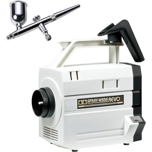 TAMIYA Air Brush System No.43 Spray Work HG Compressor Revo II with HG Single Air Brush 7454374543-000