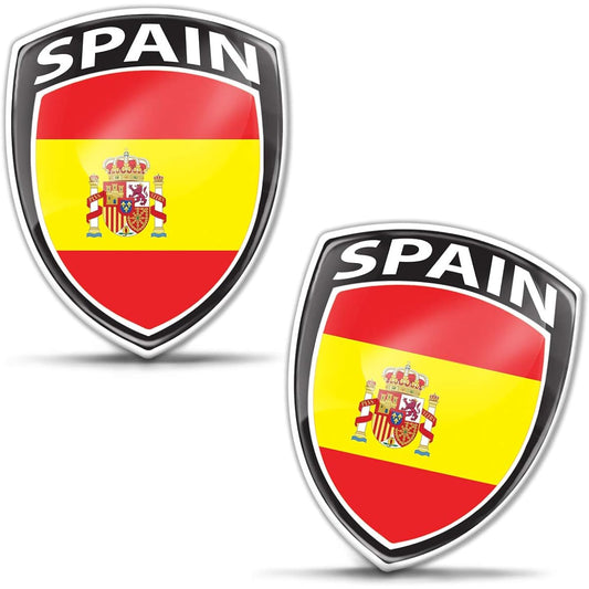 BIOMAR LABS 2 x 3D Dome type Silicon Sticker Dekar car motorcycle Spanish flag f 153