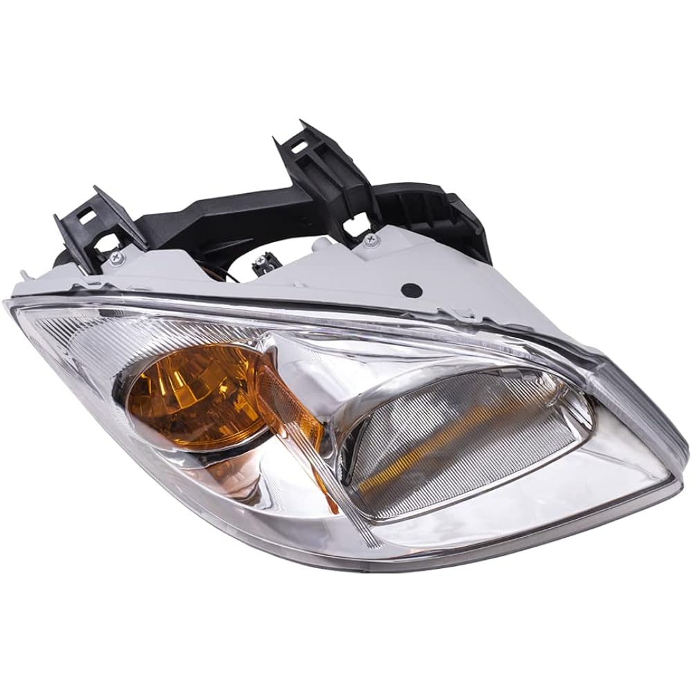 BROCK replacement driver and passenger seat set headlight clear lens with amber signal reflective plate 2005-2010 cobalt compatible