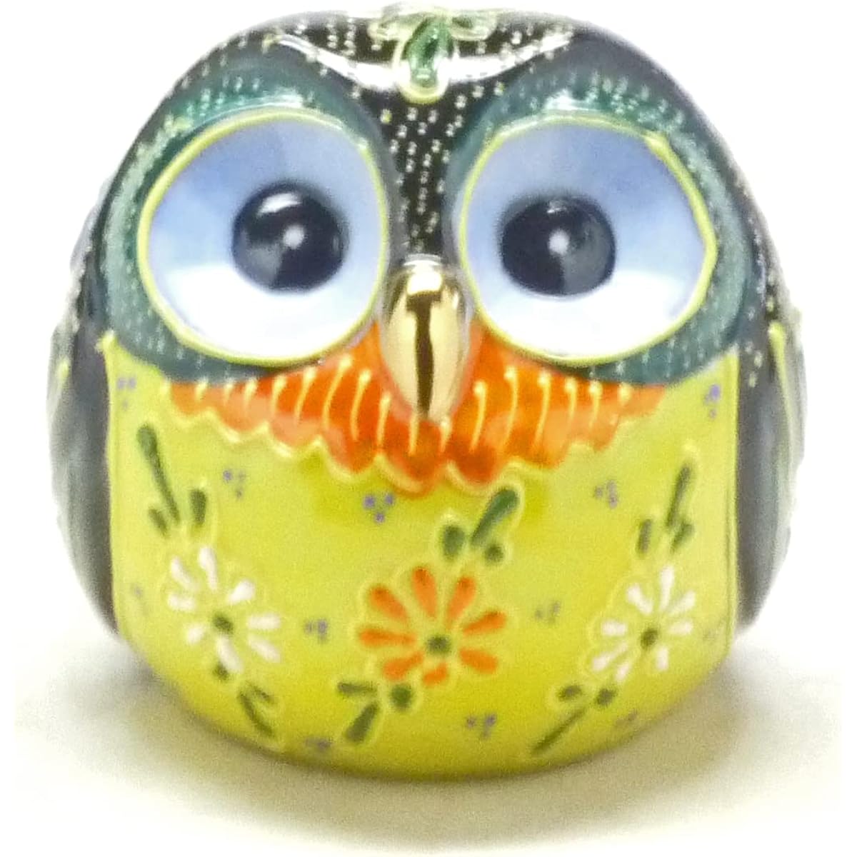 Kutani Ware Owl Owl Good Luck Ornament Deco-Mori Black Size 2.2