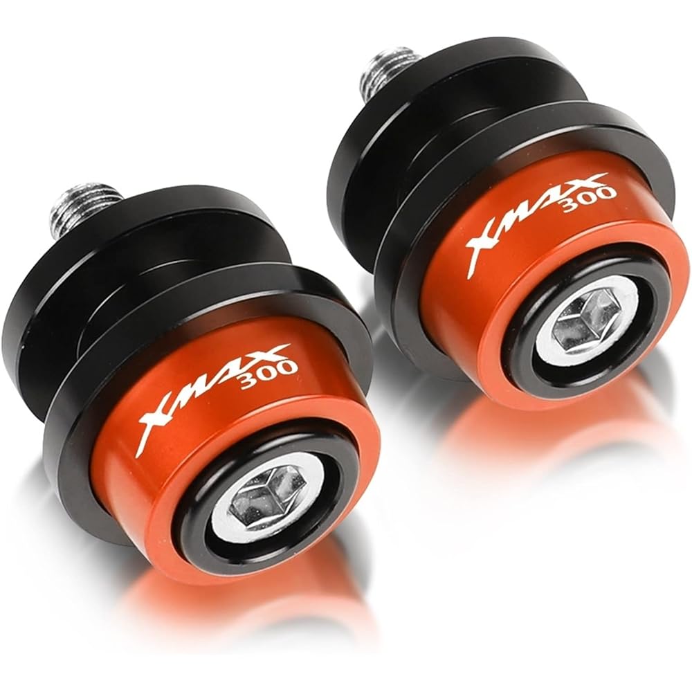 DOOREX CNC Aluminum Motorcycle 6mm Stand Screw Swingarm Slider Spool Accessories Yamaha XMAX300 All Years 2019 2020 2021 Swingarm Slider Spool (Size : Orange XMAX300 LOGO)