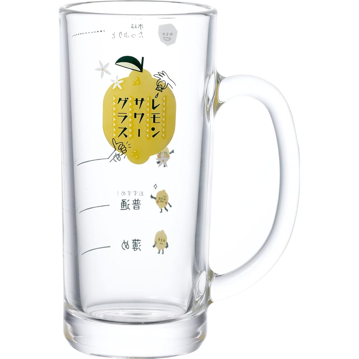 Toyo Sasaki Glass Lemon Sour Glass Mug with Guide Dishwasher Safe Made in Japan Set of 24 Case Sold 435ml P-06431-J425