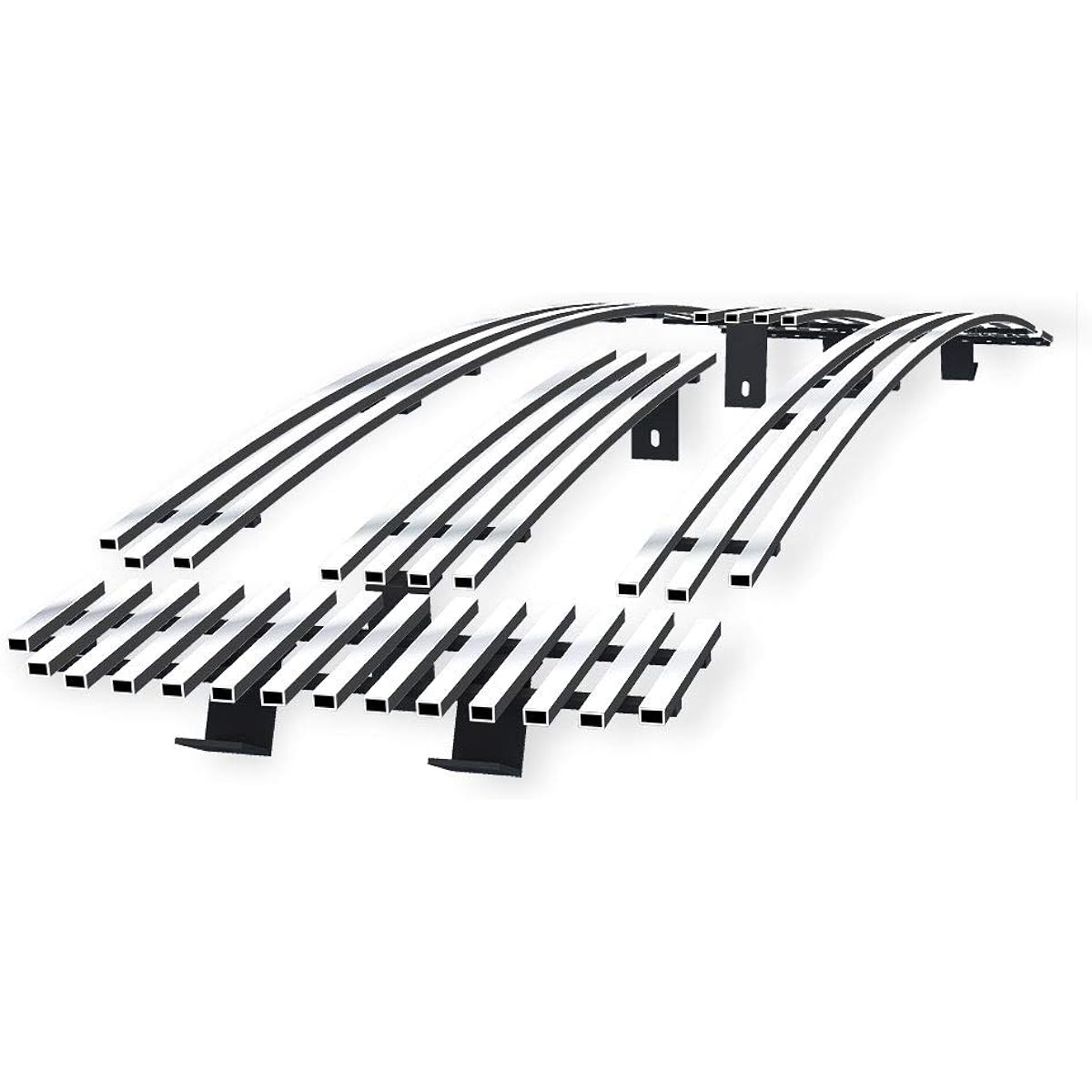 APS Ford Exclined Bar Style 2000-2004 & 99-04 F-250 F350 F450 F550 SD Main Upper Steel Steel Polish Clome 8X6 Horizontal Billet Grill Insert F85399A