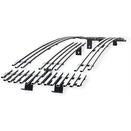 APS Ford Exclined Bar Style 2000-2004 & 99-04 F-250 F350 F450 F550 SD Main Upper Steel Steel Polish Clome 8X6 Horizontal Billet Grill Insert F85399A