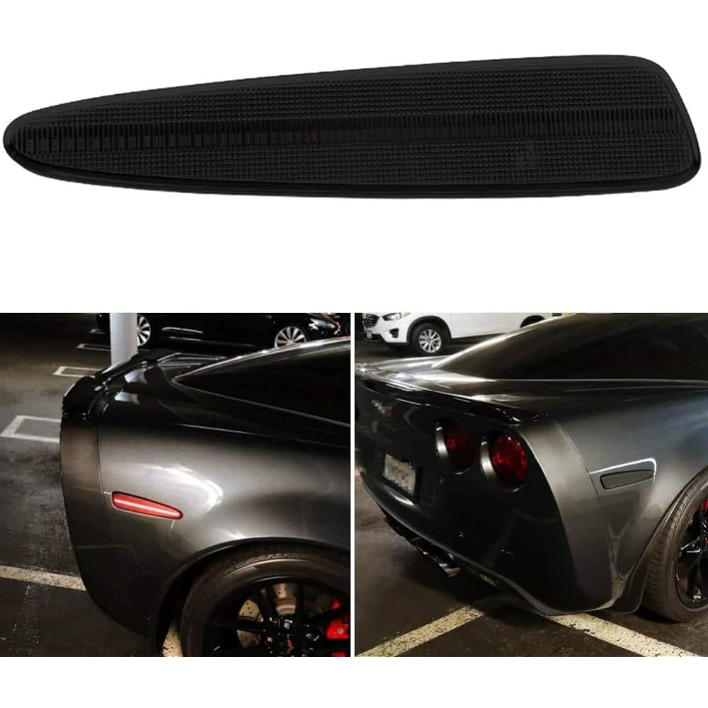 MINGRUI Test Full LED Side Marker Light Kit Chevrolet Colbet C6 2005-2013 Amberfront+Redria Winker Lamp Replacement OEM #10316651 10316652 Bumper Reflector Light 4 Smoke Lens