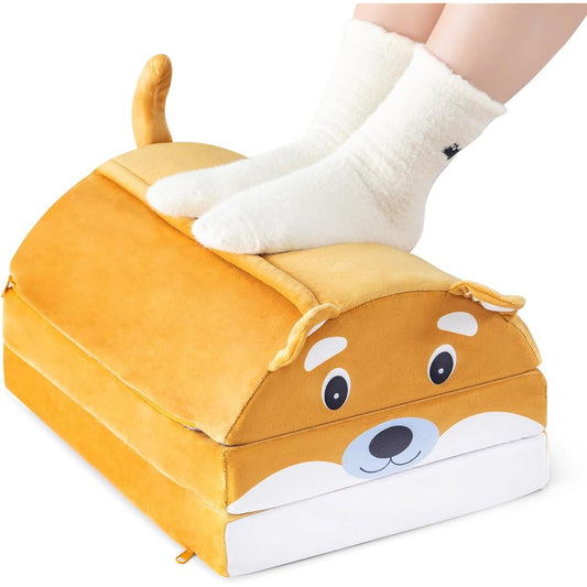 HANAKARI Foot Pillow Pillow Foot Rest Cushion Semi-circular Under Desk Footrest Foot Pillow Under Knee Pillow High Resilience Body Pillow for Sleeping Polyester Ergonomic Multifunctional Foot Pillow Lumbar Pillow Knee Pillow Cute Washable Yellow