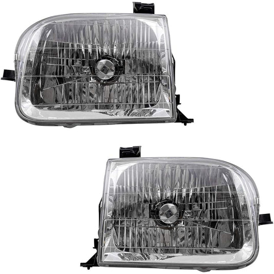 BROCK replacement driver and passenger seat side halogen headlight assembly set 2001-2004 SEQUOIA & 2004 TUNDRA DOUBLE CAB