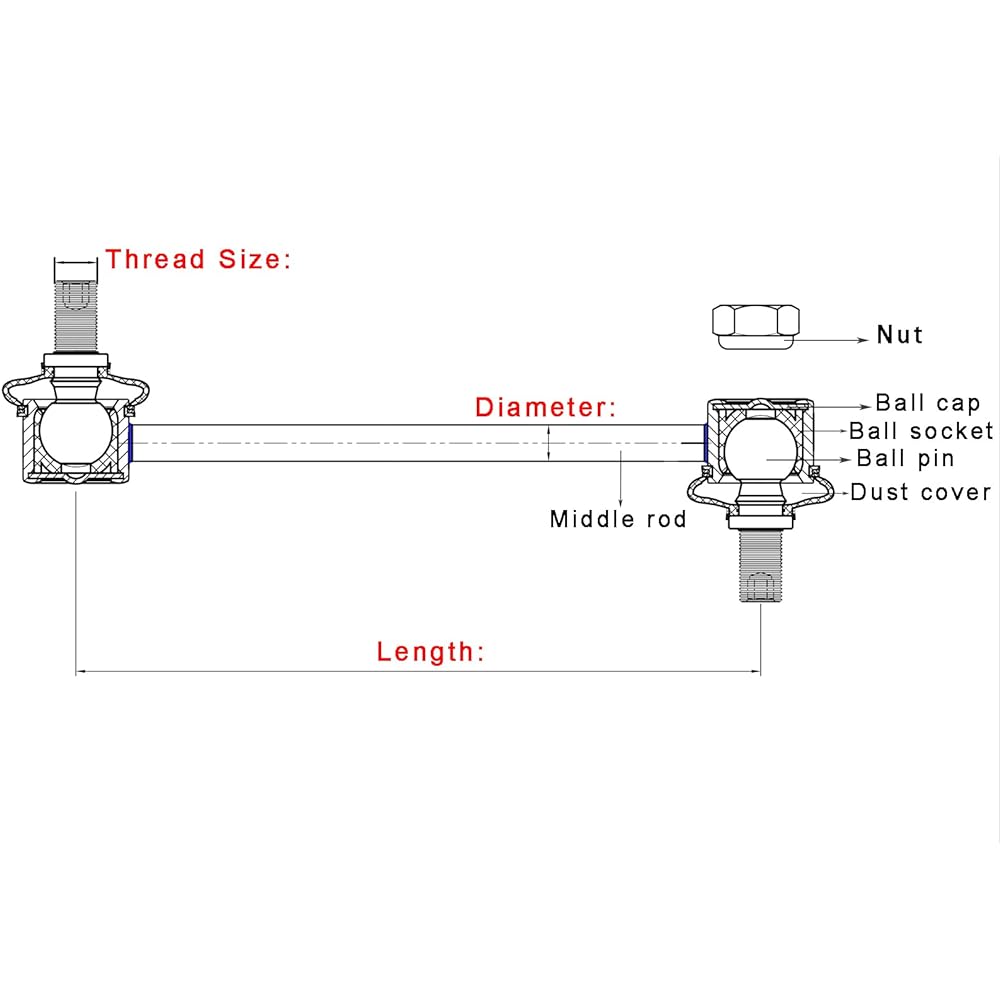 XCPMC Front Suspension Stabilizer Bar Endink Left and right 2 | C300 C350 E400 GLK250 GLK350 GLK350 replacement OE#: K750335 K750335 Aluminum