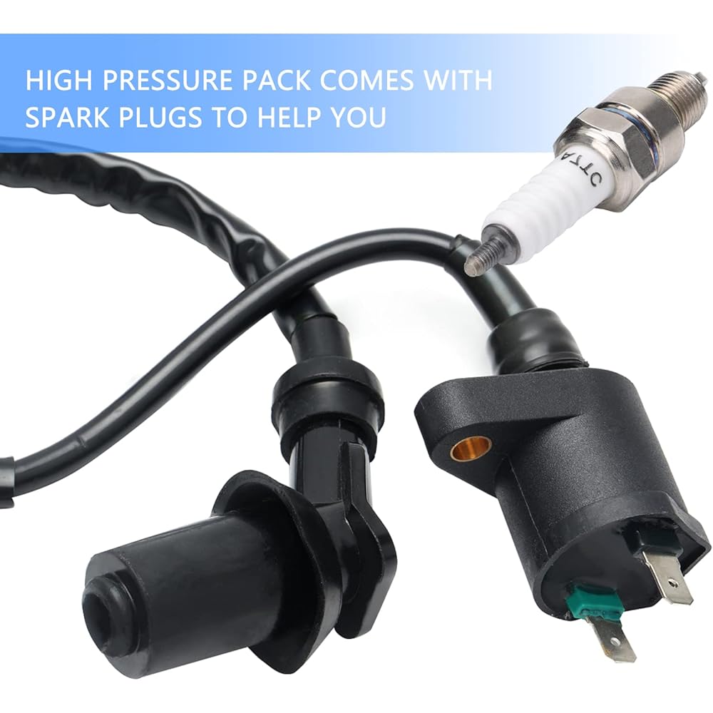 MAYSPARE Ignition Coil + Spark Plug GY6 50CC 150cc 125cc 150cc