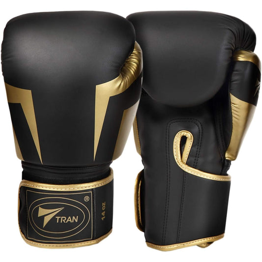 Boxing Gloves Kickboxing [Recommended by professional boxers! ] TRAN Boxing Gloves 14oz Martial Arts Karate Taekwondo Fit Boxing MMA Muay Thai Boxercise Sandbag Training Gloves Punching Gloves Stress Unisex Portable Storage Bag Included